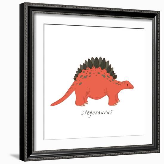 Dino Stegosaurus-Designs Sweet Melody-Framed Art Print