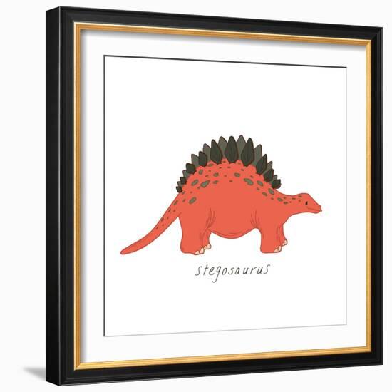 Dino Stegosaurus-Designs Sweet Melody-Framed Art Print