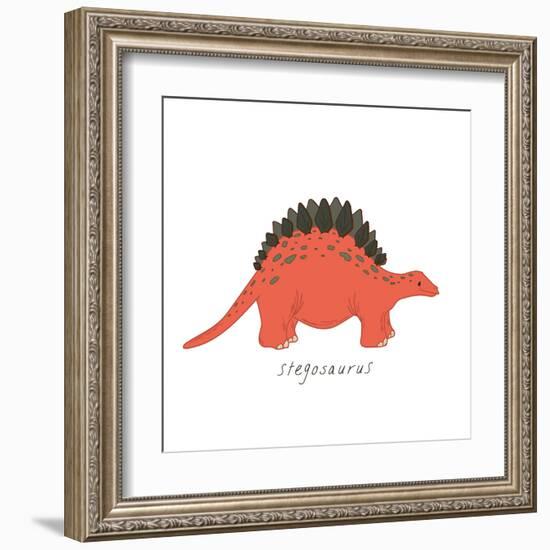 Dino Stegosaurus-Designs Sweet Melody-Framed Art Print