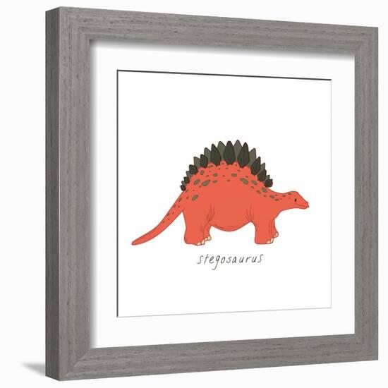 Dino Stegosaurus-Designs Sweet Melody-Framed Art Print