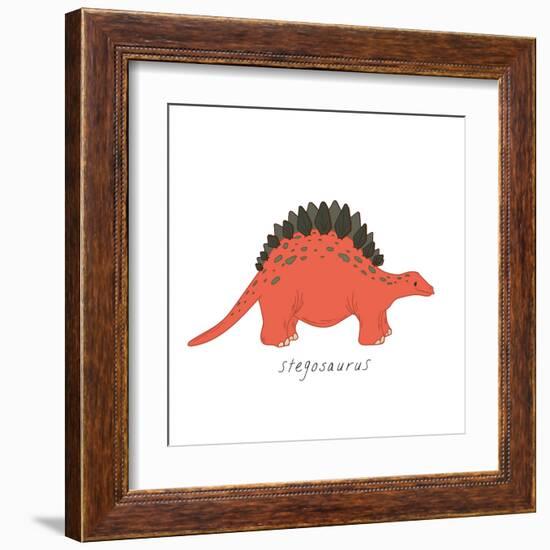 Dino Stegosaurus-Designs Sweet Melody-Framed Art Print