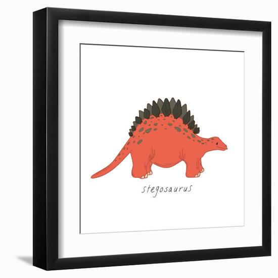 Dino Stegosaurus-Designs Sweet Melody-Framed Art Print