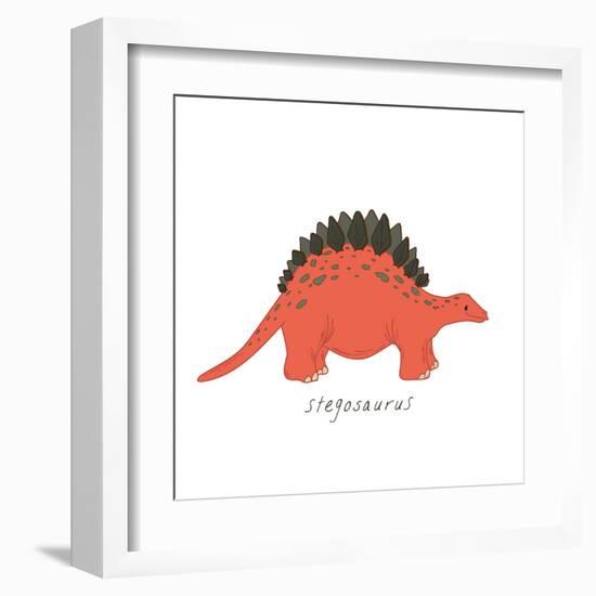 Dino Stegosaurus-Designs Sweet Melody-Framed Art Print