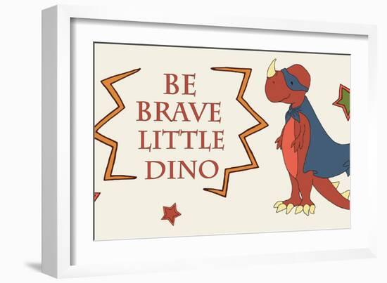 Dino Superhero BE BRAVE-Designs Sweet Melody-Framed Art Print