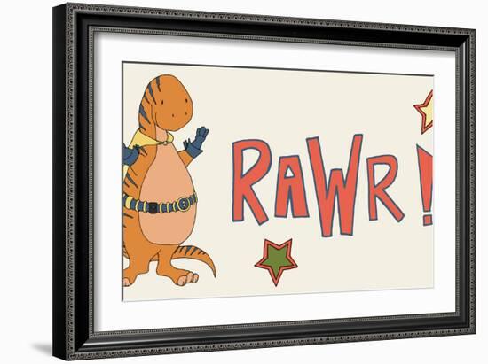 Dino Superhero RAWR-Designs Sweet Melody-Framed Art Print