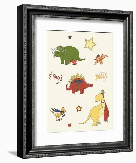 Dino Superheroes-Designs Sweet Melody-Framed Premium Giclee Print