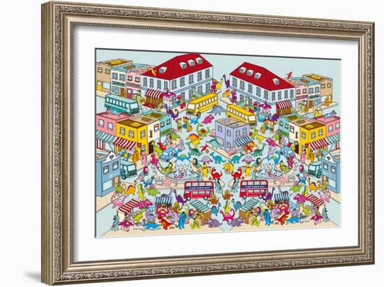 Dino Town-The Paper Stone-Framed Giclee Print