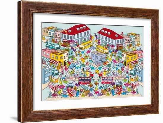 Dino Town-The Paper Stone-Framed Giclee Print