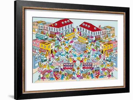 Dino Town-The Paper Stone-Framed Giclee Print