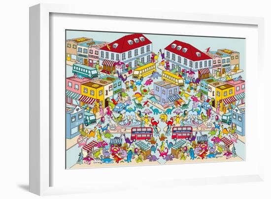 Dino Town-The Paper Stone-Framed Giclee Print