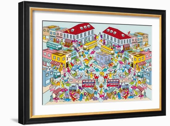 Dino Town-The Paper Stone-Framed Giclee Print