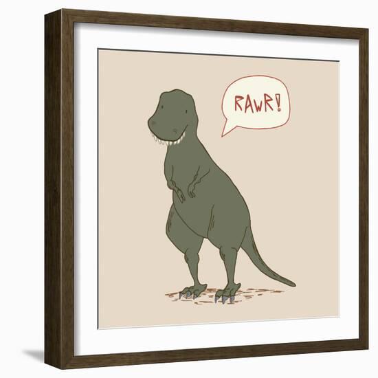 Dino Tyrannosaurus-Designs Sweet Melody-Framed Art Print