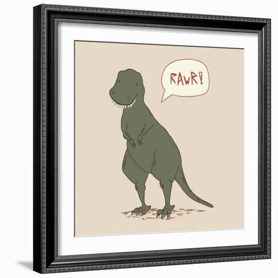 Dino Tyrannosaurus-Designs Sweet Melody-Framed Art Print