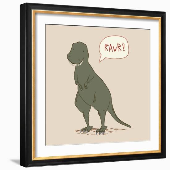 Dino Tyrannosaurus-Designs Sweet Melody-Framed Art Print