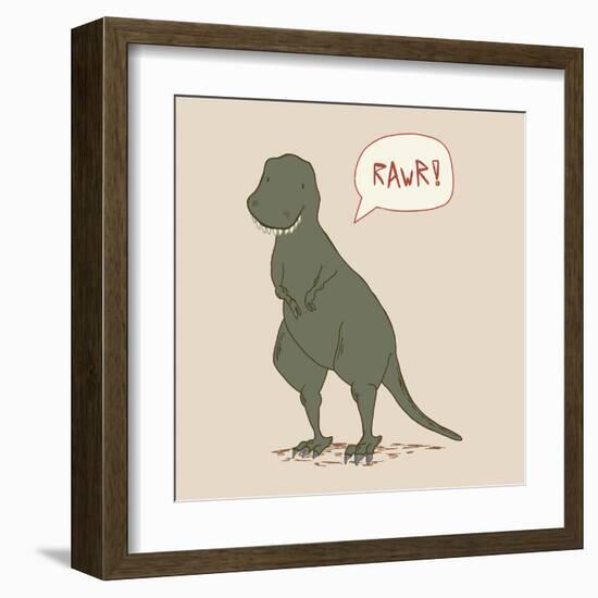 Dino Tyrannosaurus-Designs Sweet Melody-Framed Art Print