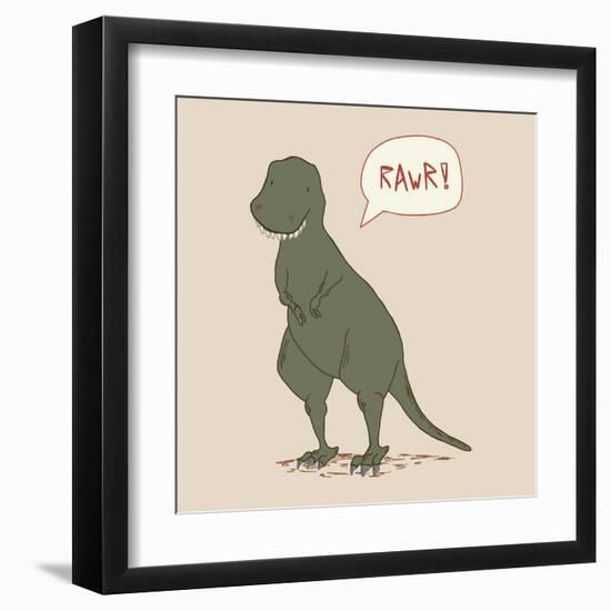 Dino Tyrannosaurus-Designs Sweet Melody-Framed Art Print