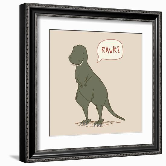 Dino Tyrannosaurus-Designs Sweet Melody-Framed Art Print