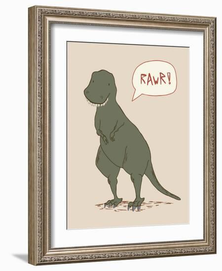 Dino Tyrannosaurus-Designs Sweet Melody-Framed Art Print