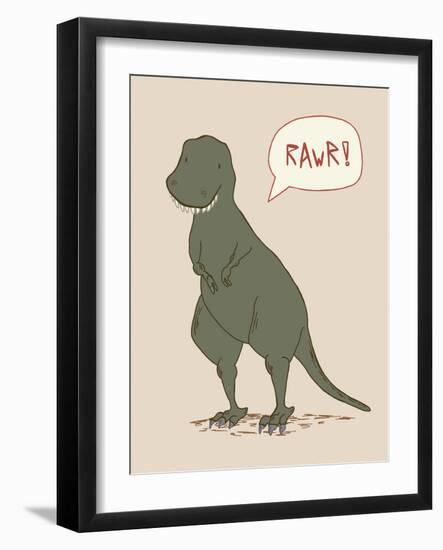 Dino Tyrannosaurus-Designs Sweet Melody-Framed Art Print