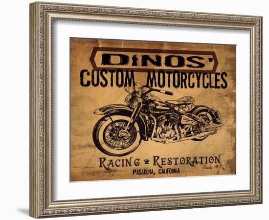 Dinos' Motorcycles-Jason Giacopelli-Framed Art Print