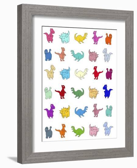 Dinos Pattern-Miguel Balbás-Framed Giclee Print