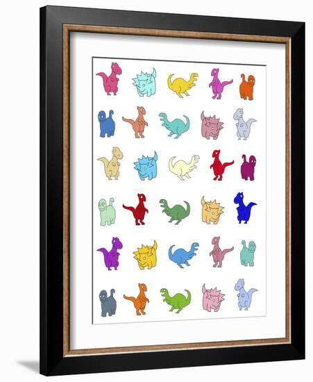 Dinos Pattern-Miguel Balbás-Framed Giclee Print