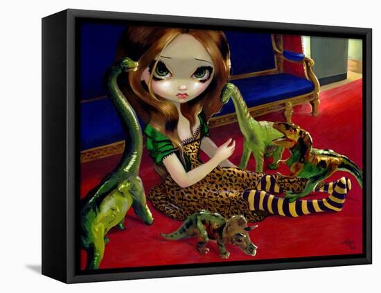 Dinosaur Friends III-Jasmine Becket-Griffith-Framed Stretched Canvas