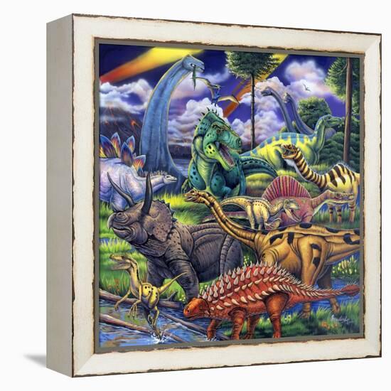 Dinosaur Friends-Jenny Newland-Framed Premier Image Canvas