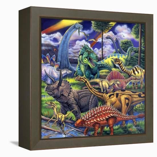 Dinosaur Friends-Jenny Newland-Framed Premier Image Canvas