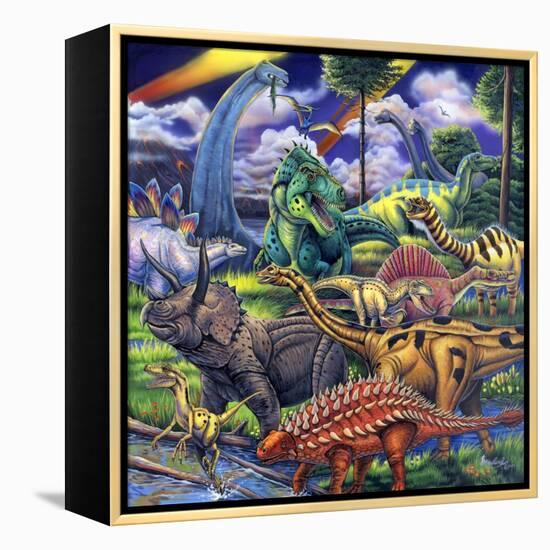 Dinosaur Friends-Jenny Newland-Framed Premier Image Canvas