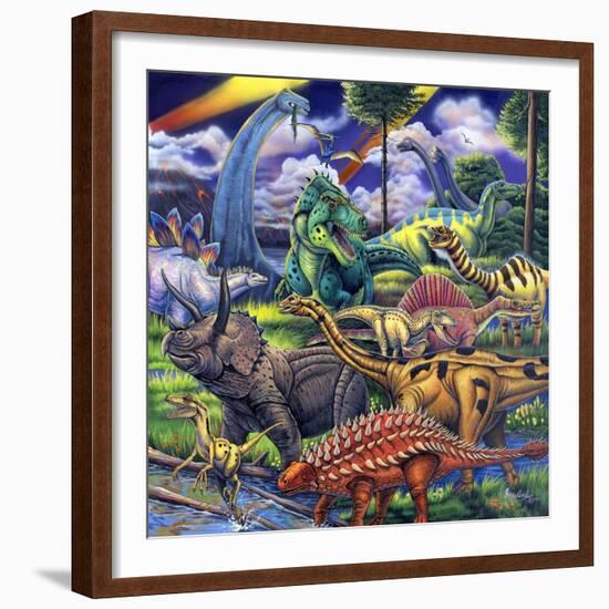 Dinosaur Friends-Jenny Newland-Framed Giclee Print