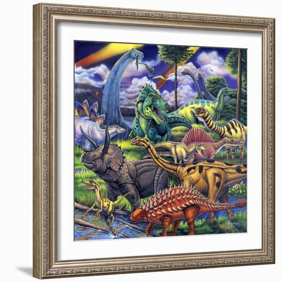 Dinosaur Friends-Jenny Newland-Framed Giclee Print