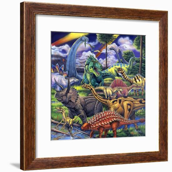 Dinosaur Friends-Jenny Newland-Framed Giclee Print