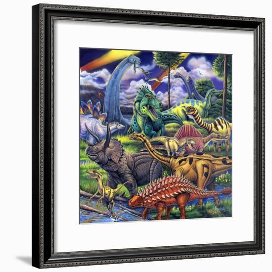 Dinosaur Friends-Jenny Newland-Framed Giclee Print