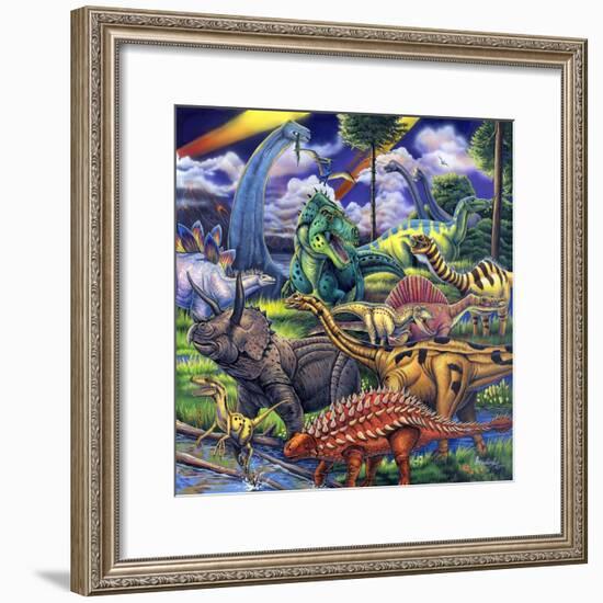 Dinosaur Friends-Jenny Newland-Framed Giclee Print