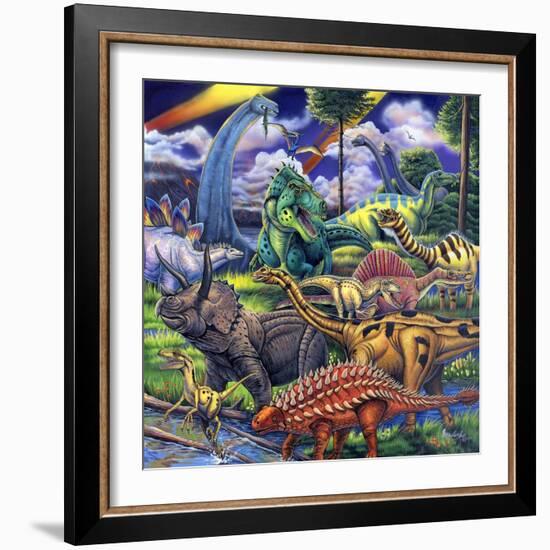 Dinosaur Friends-Jenny Newland-Framed Giclee Print