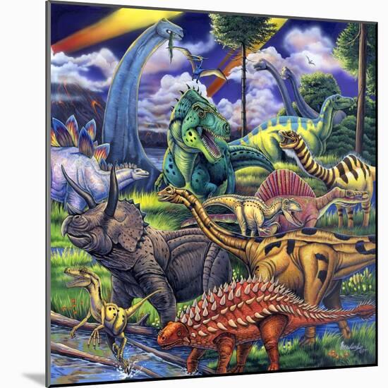 Dinosaur Friends-Jenny Newland-Mounted Giclee Print