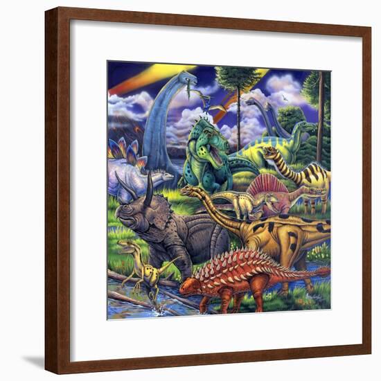 Dinosaur Friends-Jenny Newland-Framed Giclee Print