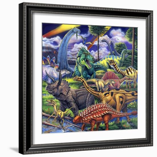 Dinosaur Friends-Jenny Newland-Framed Giclee Print