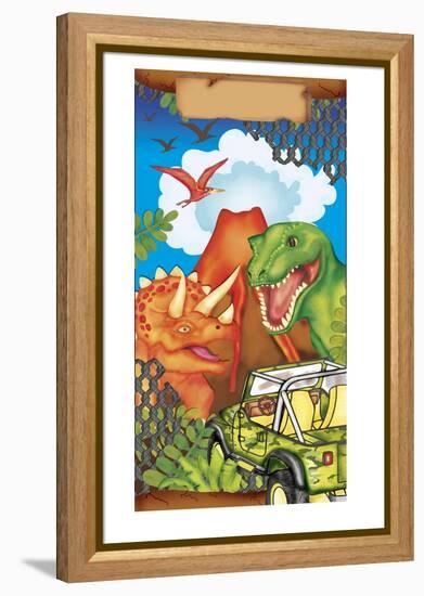 Dinosaur Gift Bag 1-Maria Trad-Framed Premier Image Canvas