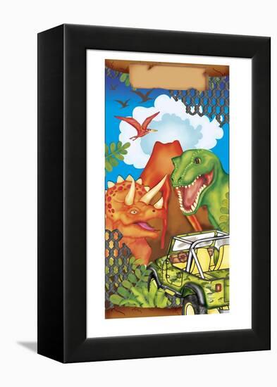 Dinosaur Gift Bag 1-Maria Trad-Framed Premier Image Canvas