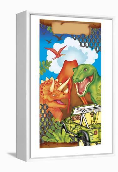 Dinosaur Gift Bag 1-Maria Trad-Framed Premier Image Canvas