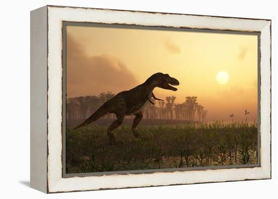 Dinosaur In Landscape-Mike_Kiev-Framed Premier Image Canvas