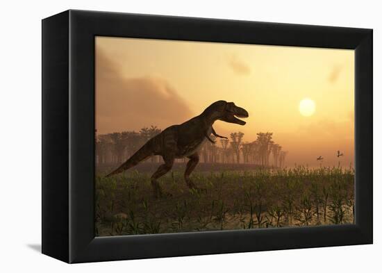 Dinosaur In Landscape-Mike_Kiev-Framed Premier Image Canvas