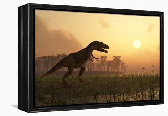 Dinosaur In Landscape-Mike_Kiev-Framed Premier Image Canvas