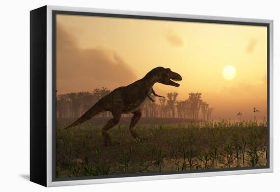 Dinosaur In Landscape-Mike_Kiev-Framed Premier Image Canvas