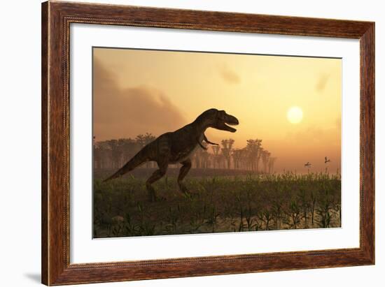 Dinosaur In Landscape-Mike_Kiev-Framed Photographic Print