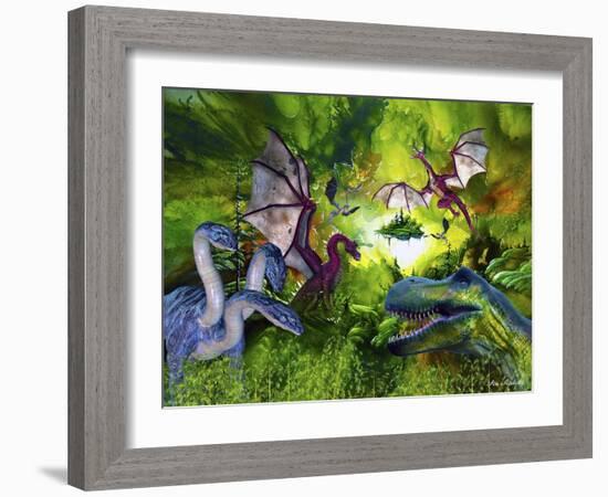 Dinosaur Land-Ata Alishahi-Framed Giclee Print