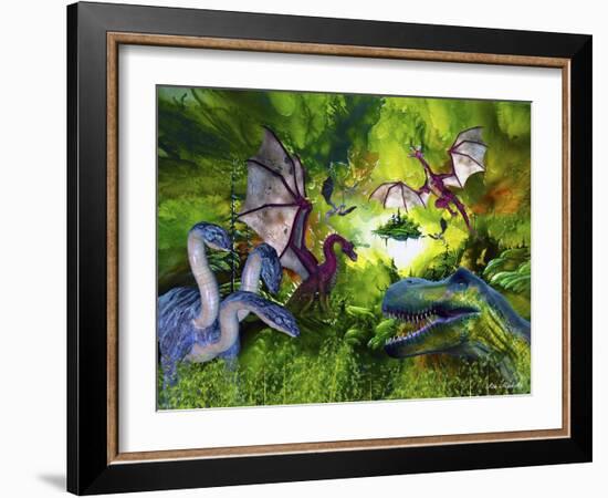 Dinosaur Land-Ata Alishahi-Framed Giclee Print