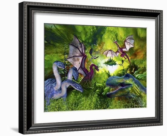 Dinosaur Land-Ata Alishahi-Framed Giclee Print
